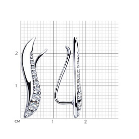 Серьги SOKOLOV - Серебро 925, Фианит (арт. 94023332)