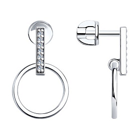 Серьги SOKOLOV - Серебро 925, Фианит (арт. 94023040)