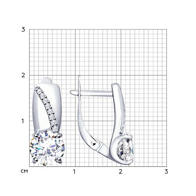Серьги SOKOLOV - Серебро 925, Swarovski (арт. 89020097)