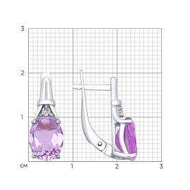 Серьги SOKOLOV - Серебро 925, Аметист, Фианит (арт. 92022026)