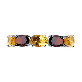 Кольцо SOKOLOV - Серебро 925, Гранат, Цитрин (арт. 92014322)