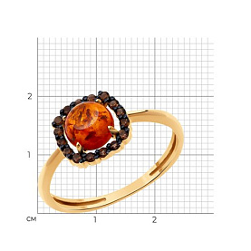 Кольцо Diamant - Золото 585, Раухтопаз, Янтарь (арт. 51-310-02323-1)