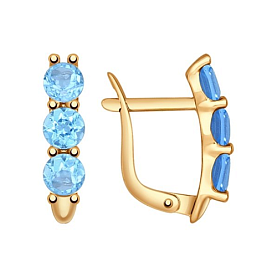 Серьги SOKOLOV - Золото 585, Топаз (арт. 724716)