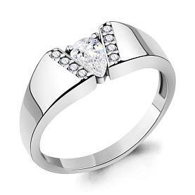 Кольцо Аквамарин - Серебро 925, Фианит (арт. 68787А.5)