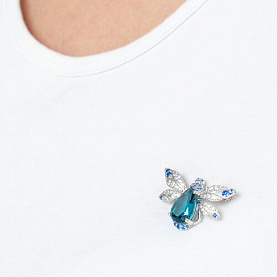 Брошь Diamant - Серебро 925, Синтетический ситалл , Фианит (арт. 92040052)