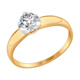 Кольцо SOKOLOV - Золото 375, Фианит (арт. 017389-4)