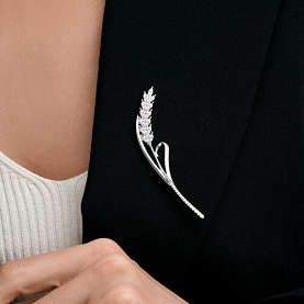 Брошь SOKOLOV - Серебро 925, Фианит (арт. 94049023)