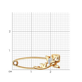 Брошь SOKOLOV - Золото 375, Фианит (арт. 040330-4)