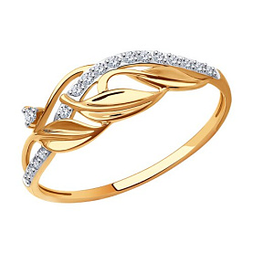 Кольцо SOKOLOV - Золото 375, Фианит (арт. 019071-4)