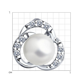 Подвеска SOKOLOV - Серебро 925, Жемчуг имитация, Фианит (арт. 94033067)