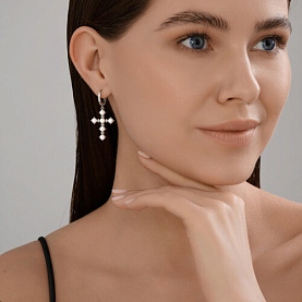 Серьга SOKOLOV - Серебро 925, Жемчуг имитация (арт. 94170374)