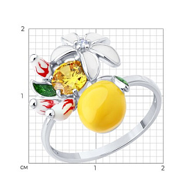 Кольцо SOKOLOV - Серебро 925, Фианит, Эмаль (арт. 94014446)