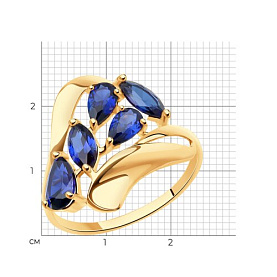 Кольцо SOKOLOV - Золото 375, Синтетический сапфир (арт. 37714659)
