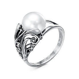 Кольцо Красная пресня - Серебро 925, Жемчуг культивированный (арт. 23313028)