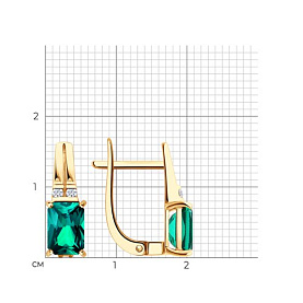 Серьги SOKOLOV - Золото 585, Сапфир, Синтетический изумруд (арт. 729371)