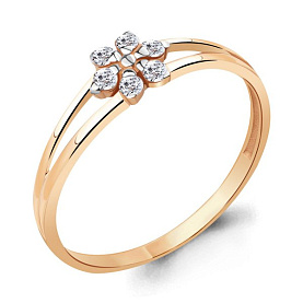 Кольцо Аквамарин - Золото 585, Фианит (арт. 68729А.1)