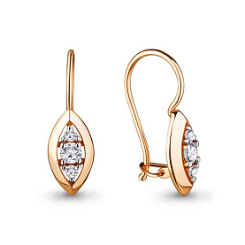 Серьги Аквамарин - Серебро 925, Фианит (арт. 46683А.6)