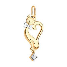 Подвеска SOKOLOV - Золото 375, Фианит (арт. 035035-4)