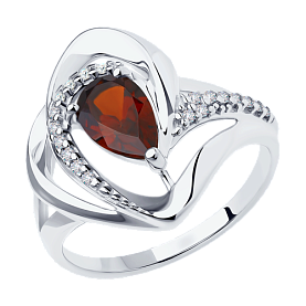 Кольцо Diamant - Серебро 925, Гранат, Фианит (арт. 94-310-00630-2)
