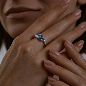 Кольцо SOKOLOV - Серебро 925, Топаз, Фианит (арт. 92014287)