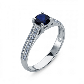 Кольцо Platinum Lab. - Платина 950, Сапфир (арт. ПК-032С-01)