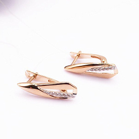 Серьги ЮФ Династия - Золото 585, Фианит (арт. 018522-1102)