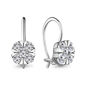 Серьги Аквамарин - Серебро 925, Фианит (арт. 48649А.5)