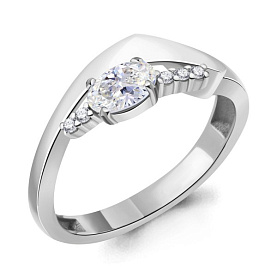 Кольцо Аквамарин - Серебро 925, Фианит (арт. 69679А.5)