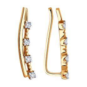 Серьги SOKOLOV - Золото 585, Фианит (арт. 029036)