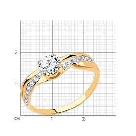 Кольцо SOKOLOV - Золото 375, Фианит (арт. 018520-4)