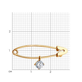 Булавка SOKOLOV - Золото 585, Фианит (арт. 040339)