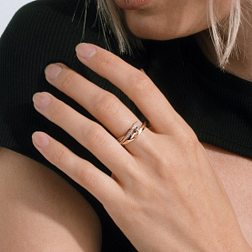 Кольцо ЮФ Династия - Золото 375, Фианит (арт. 023601-5102)