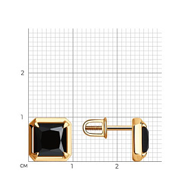 Серьги Diamant - Серебро 925, Оникс (арт. 93-322-01915-1)