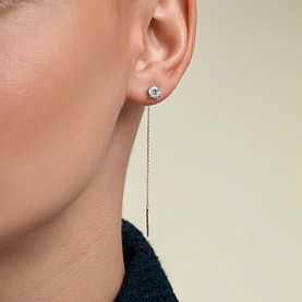 Серьги SOKOLOV - Золото 585, Фианит (арт. 0201032-3)