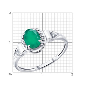 Кольцо SOKOLOV - Серебро 925, Агат, Фианит (арт. 92014883)