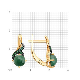 Серьги SOKOLOV - Серебро 925, Жадеит, Фианит (арт. 83020462)