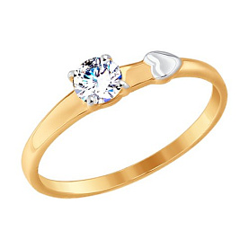 Кольцо SOKOLOV - Золото 375, Фианит (арт. 017581-4)