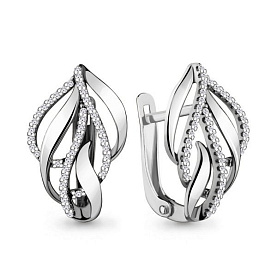 Серьги Аквамарин - Серебро 925, Фианит (арт. 42709А.5)