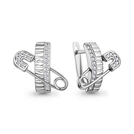 Серьги Аквамарин - Серебро 925, Фианит (арт. 401015А.5)