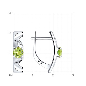Серьги Diamant - Серебро 925, Хризолит (арт. 94-320-00793-2)