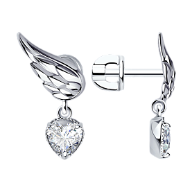 Серьги SOKOLOV - Серебро 925, Фианит (арт. 94025022)