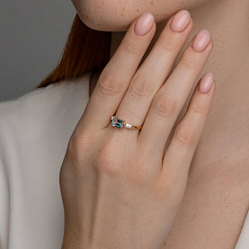 Кольцо SOKOLOV - Золото 585, Топаз, Фианит (арт. 717141)