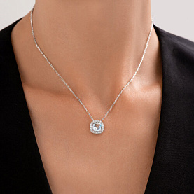 Колье SOKOLOV - Серебро 925, Топаз, Фианит (арт. 92070107)