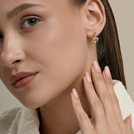 Серьги SOKOLOV - Золото 585, Фианит, Цитрин (арт. 729384)