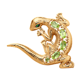 Брошь SOKOLOV - Серебро 925, Фианит, Хризолит (арт. 92040111)