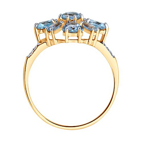 Кольцо Diamant - Золото 585, Топаз, Фианит (арт. 51-310-02436-1)