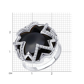 Кольцо SOKOLOV - Серебро 925, Агат, Фианит (арт. 83010069)