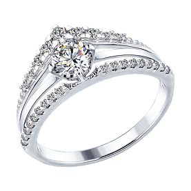 Кольцо SOKOLOV - Серебро 925, Фианит (арт. 94012282)