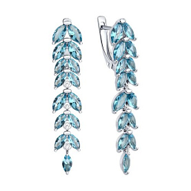 Серьги Diamant - Серебро 925, Топаз лондон (арт. 94-321-02172-1)