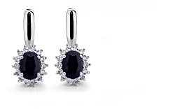 Серьги Platinum Lab. - Платина 950, Сапфир (арт. ПС-038С-02)